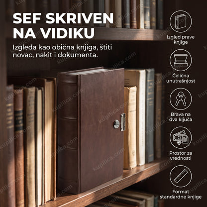 knjiga sef za novac na polici sa knjigama, benefiti proizvoda
