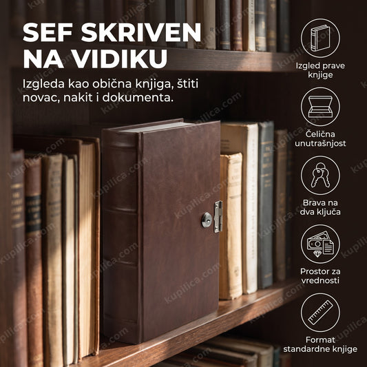 knjiga sef za novac na polici sa knjigama, benefiti proizvoda