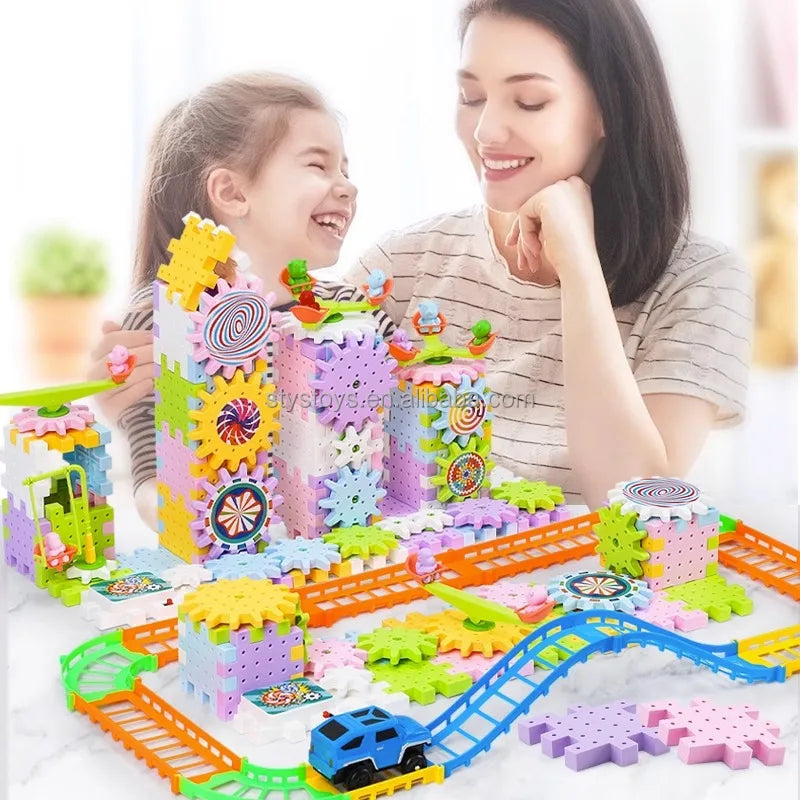 obojeni plastični zupčanici spojeni u mehanizam