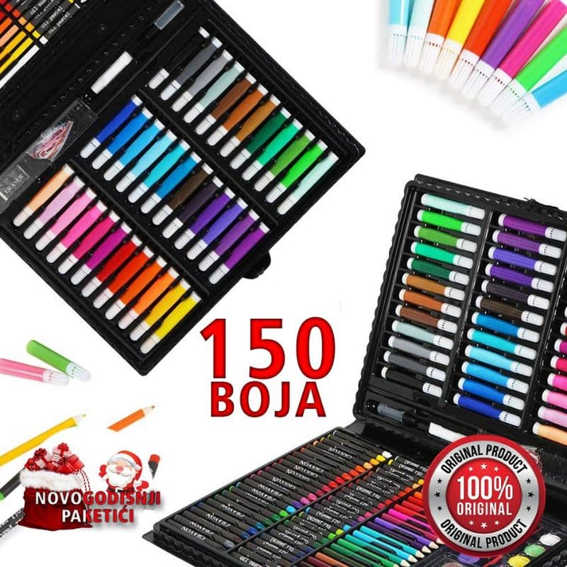 komplet flomastera i bojica od 150 delova — detalj 6