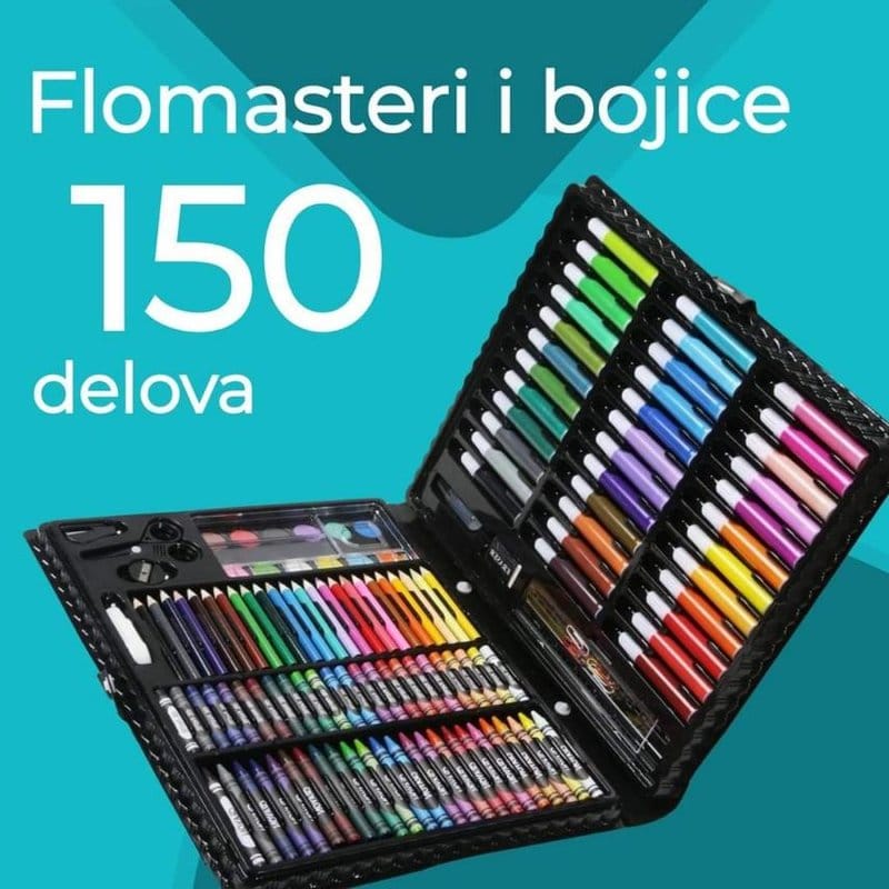 komplet flomastera i bojica od 150 delova — detalj 7