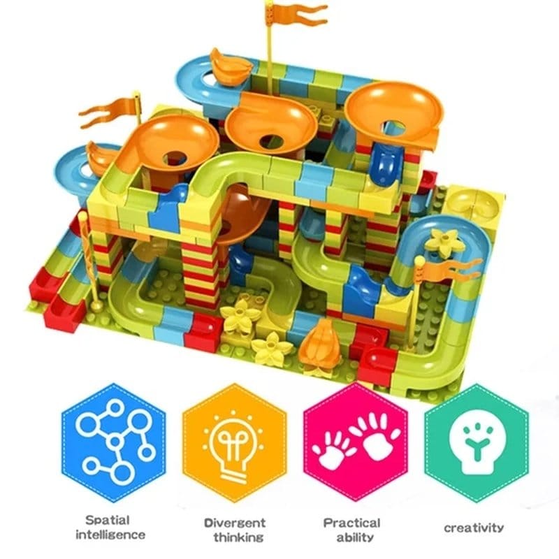 konstruktivni set kocke tobogani i loptice track maze — detalj 1