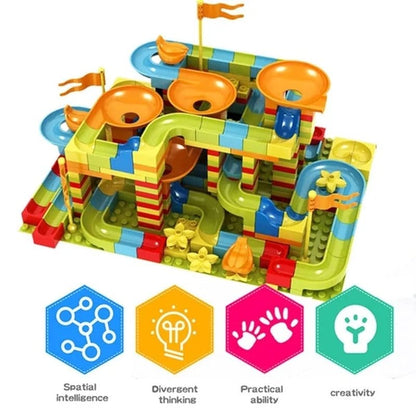 konstruktivni set kocke tobogani i loptice track maze — detalj 1