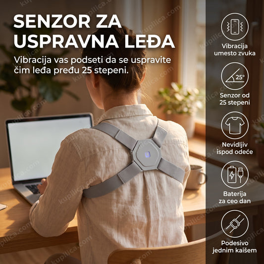 korektor za leđa sa senzorom na osobi za radnim stolom, benefiti proizvoda