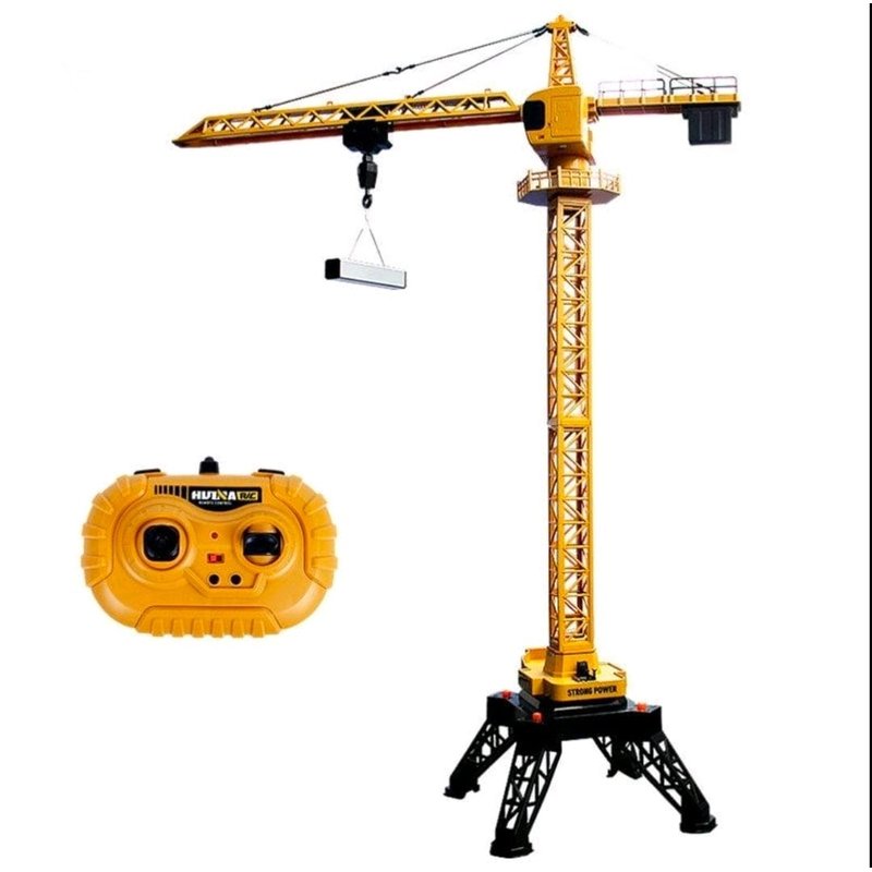 kran na daljinsko upravljanje 122 cm sa žutom kulom i daljinskim ispod