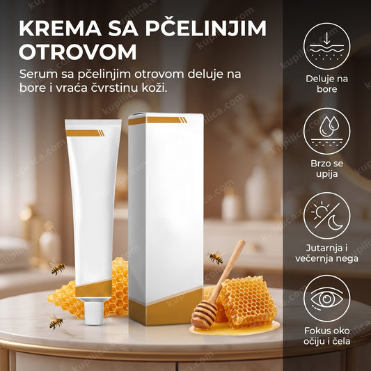 tegla kreme sa pčelinjim otrovom na spa stolu sa saćem, benefiti proizvoda