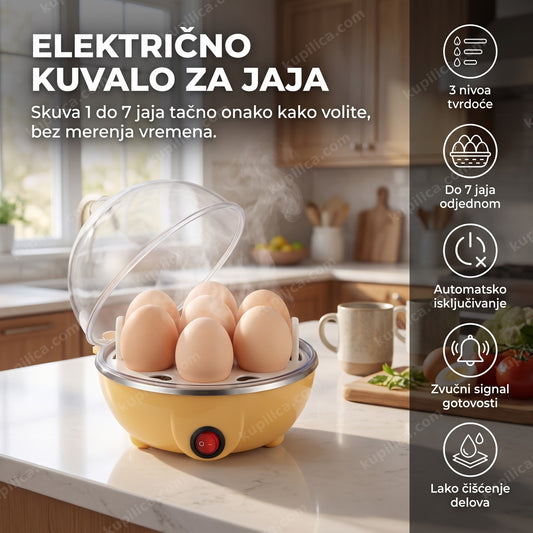 žuto kuvalo za jaja sa providnim poklopcem i parom na kuhinjskom pultu, benefiti proizvoda