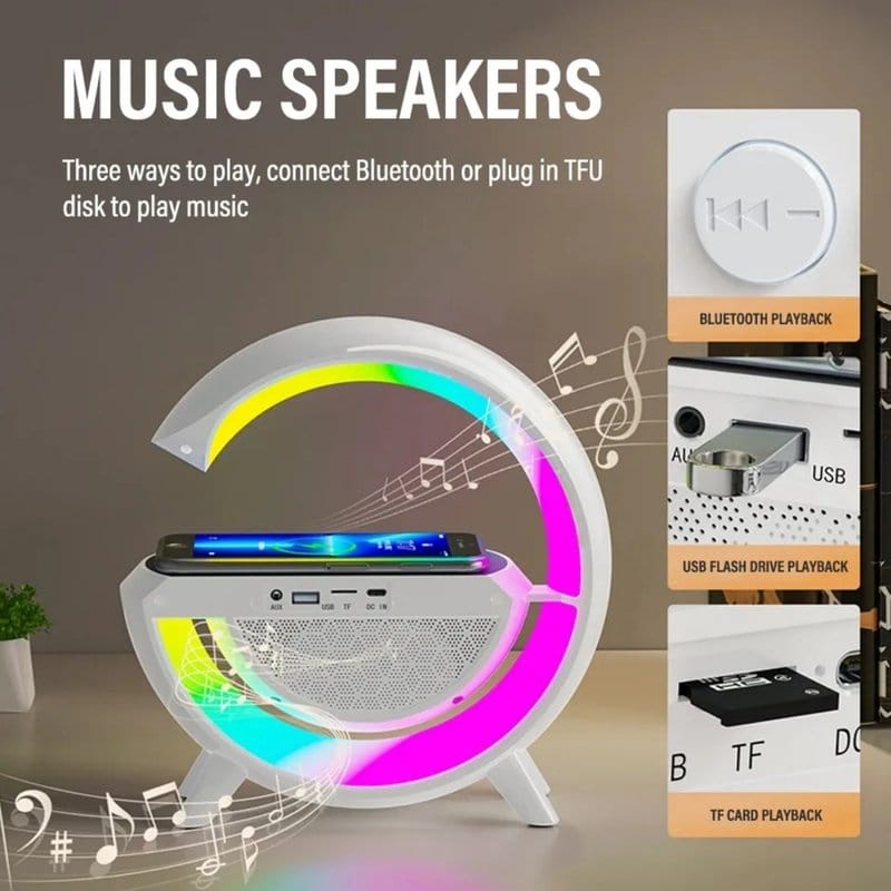 lampa bluetooth zvučnik bežični punjač — detalj 5