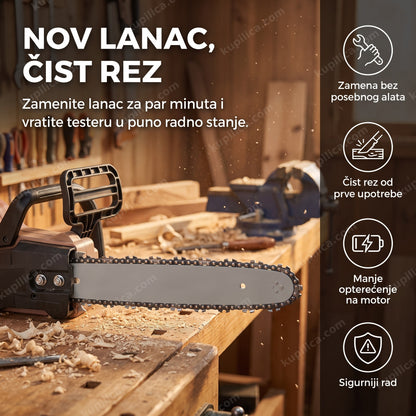 Nov lanac za aku testeru postavljen na testeru u radionici, benefiti proizvoda