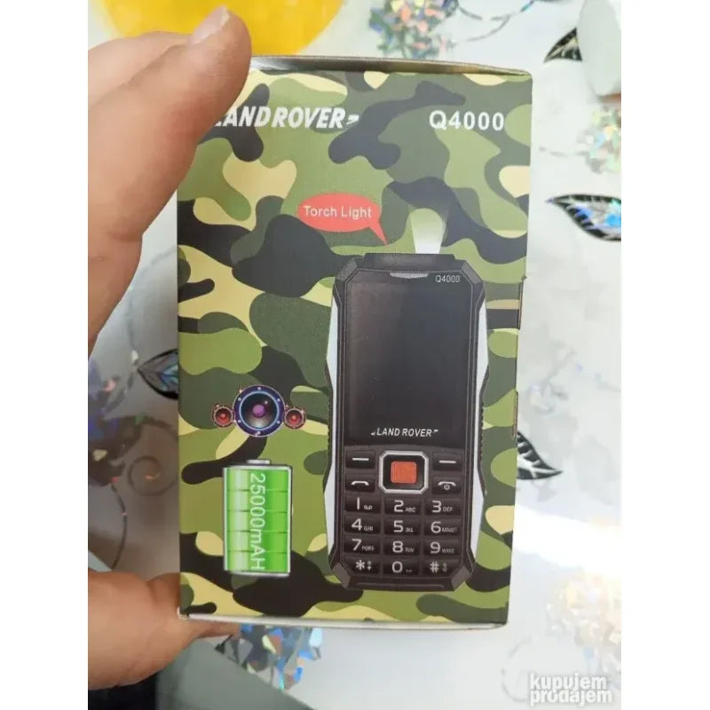 kutija telefona sa oznakom modela Q4000 i baterijom od 25000 mAh