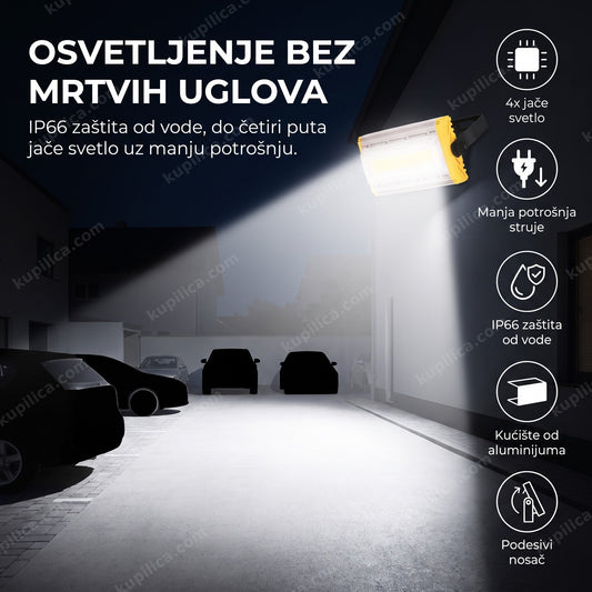 LED COB reflektor montiran na zid parkinga noću, benefiti proizvoda