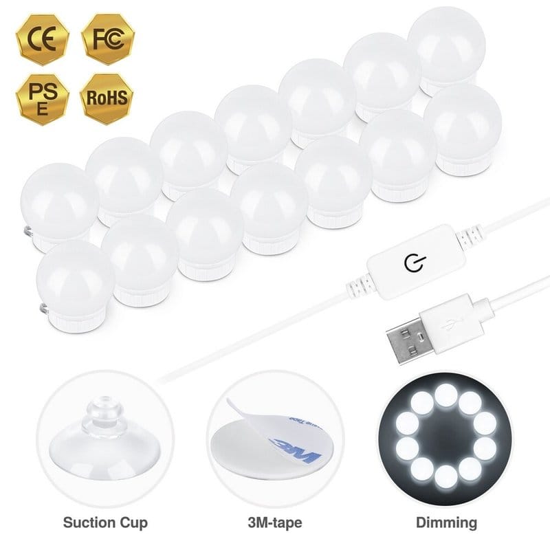 led lampe za ogledalo holivudski stil — detalj 3