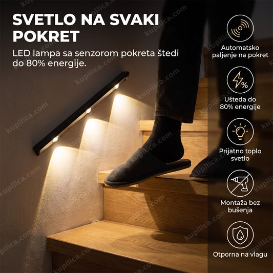 led lampa sa senzorom pokreta osvetljava stepenice – benefiti proizvoda