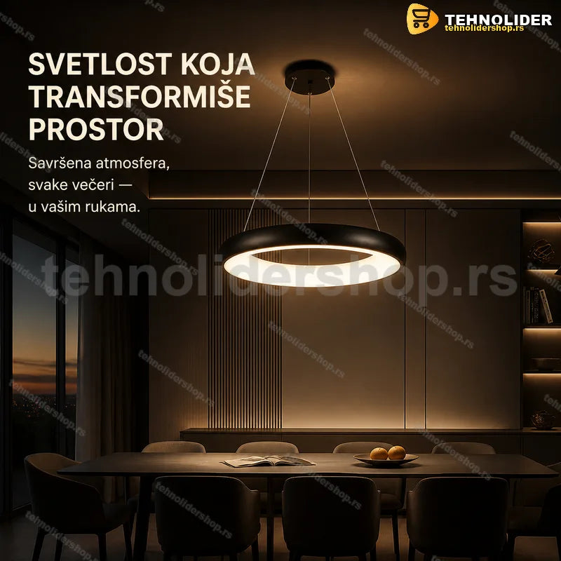 LED luster prstenasti 48W sa daljinskim upravljačem u zlatnoj boji