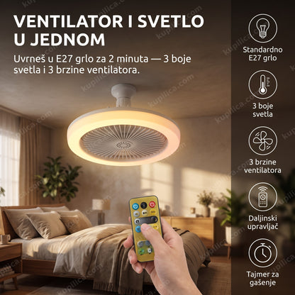 led luster ventilator sa daljinskim upravljačem na plafonu spavaće sobe, prikaz benefiti proizvoda