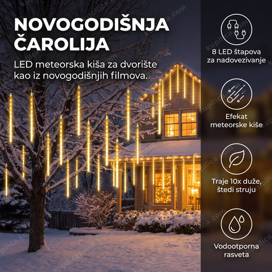 led meteorska kiša rasveta za dvorište i kuću zimi, benefiti proizvoda
