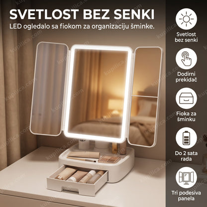 Trodelno LED ogledalo za šminkanje sa otvorenom fiokom, benefiti proizvoda