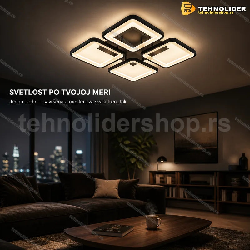 LED plafonjera crna 85W sa daljinskim upravljačem na plafonu