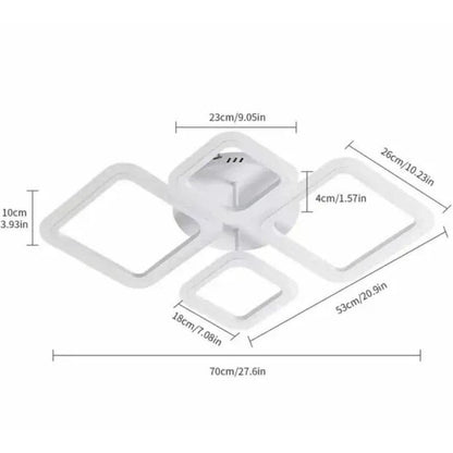Prikaz dimenzija sedamdeset sa pedeset tri santimetra na plafonjeri