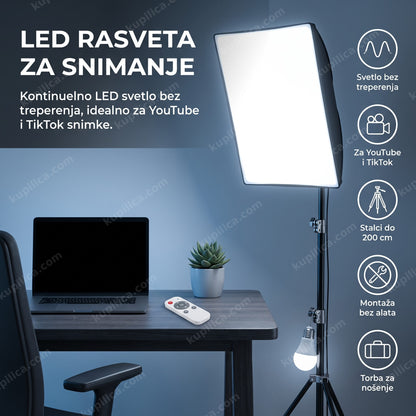Softbox LED rasveta za snimanje videa na stolu content creatora, benefiti seta