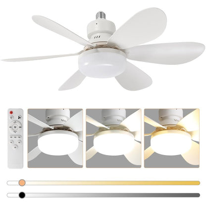 led sijalica sa ventilatorom, tri nijanse svetla i dve boje krila