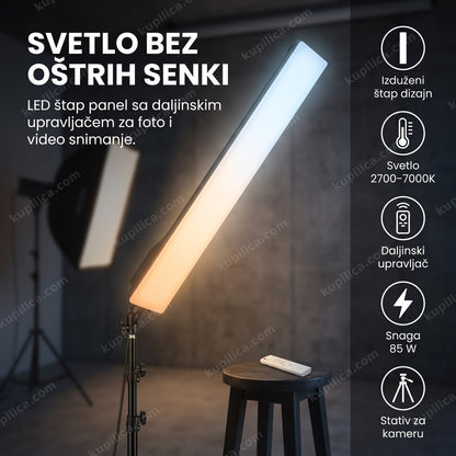 led štap panel za foto i video snimanje na stativu u studiju