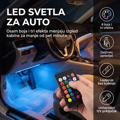 led svetla za auto sa rgb sjajem ispod table u enterijeru automobila uveče, benefiti proizvoda