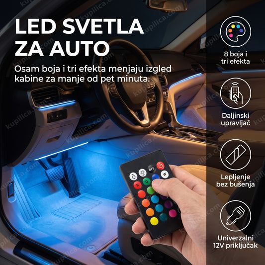 led svetla za auto sa rgb sjajem ispod table u enterijeru automobila uveče, benefiti proizvoda