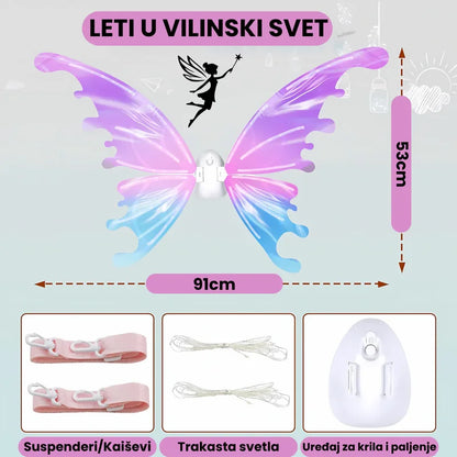 LED vilinska krila za devojčice — detalj 1