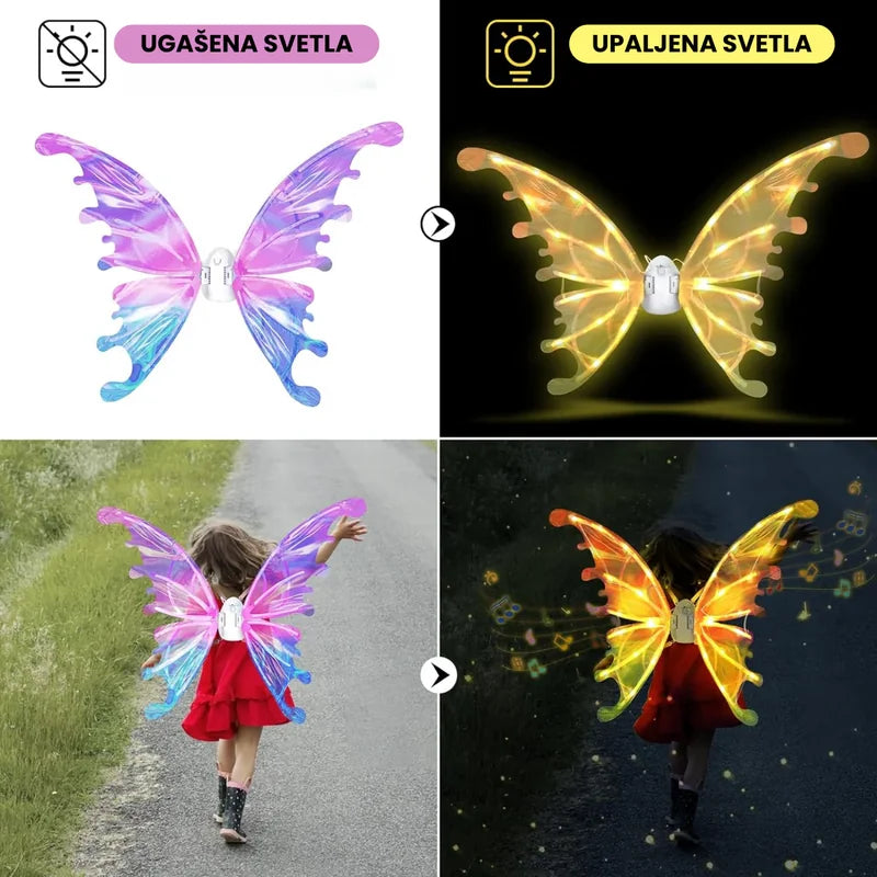 LED vilinska krila za devojčice — detalj 2