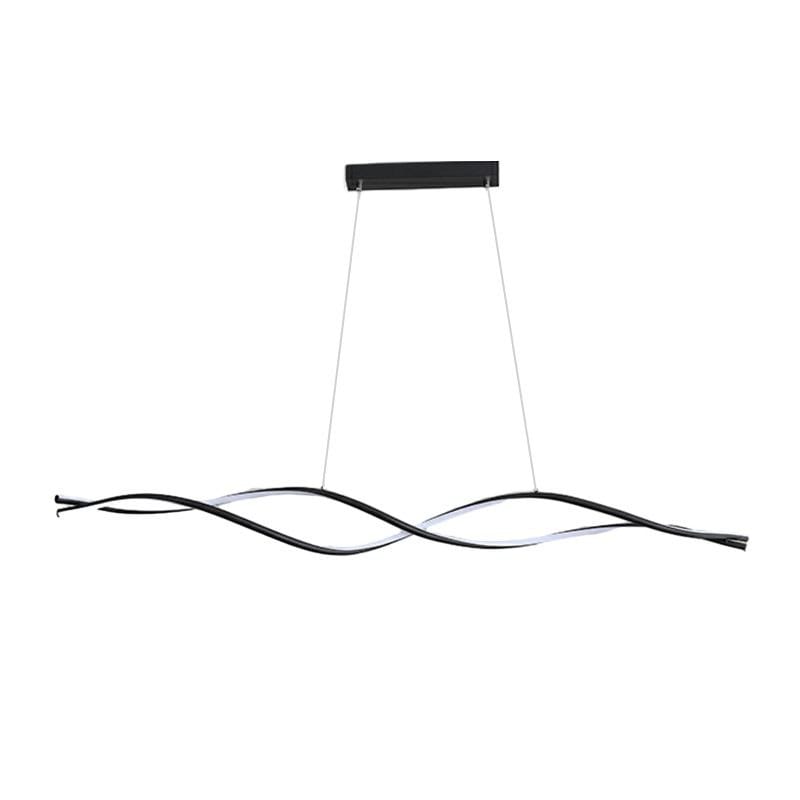 bočni ugao talasaste LED linije crnog lustera Worth