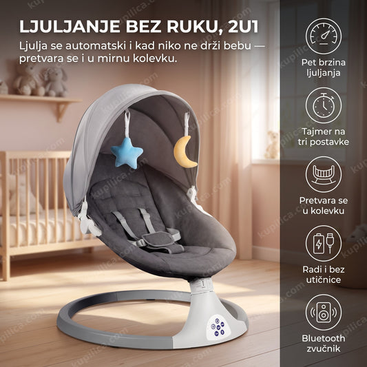 prazna električna ljuljaška za bebe u dečijoj sobi, benefiti proizvoda