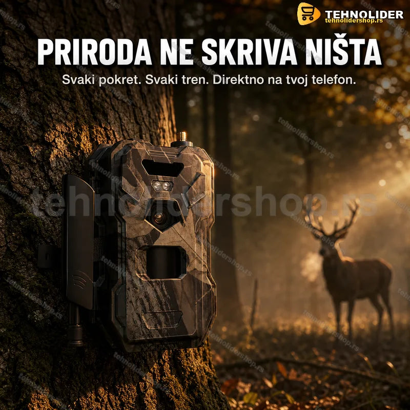 lovačka kamera HC-880Pro sa maskirnim kućištem na stablu