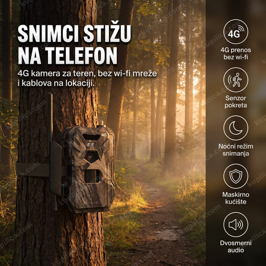 lovačka kamera sa 4G vezom montirana na stablo u šumi, benefiti proizvoda