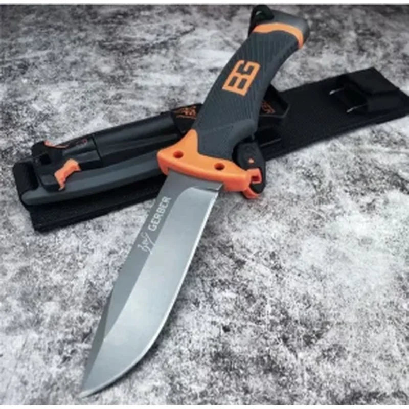 lovački nož sa futrolom od nerđajućeg čelika, Gerber Bear Grylls sa narandžastom drškom