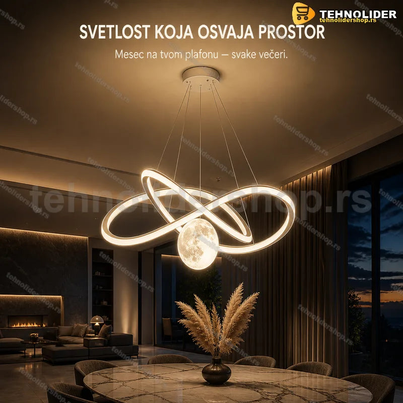 luster mesec sa isprepletanim trakama — kugla i mreža gvozdenih traka