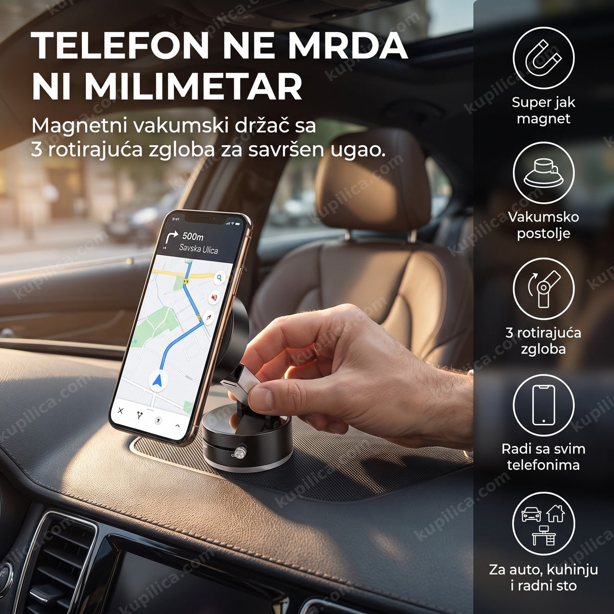 magnetni vakumski držač za telefon u kolima – benefiti proizvoda