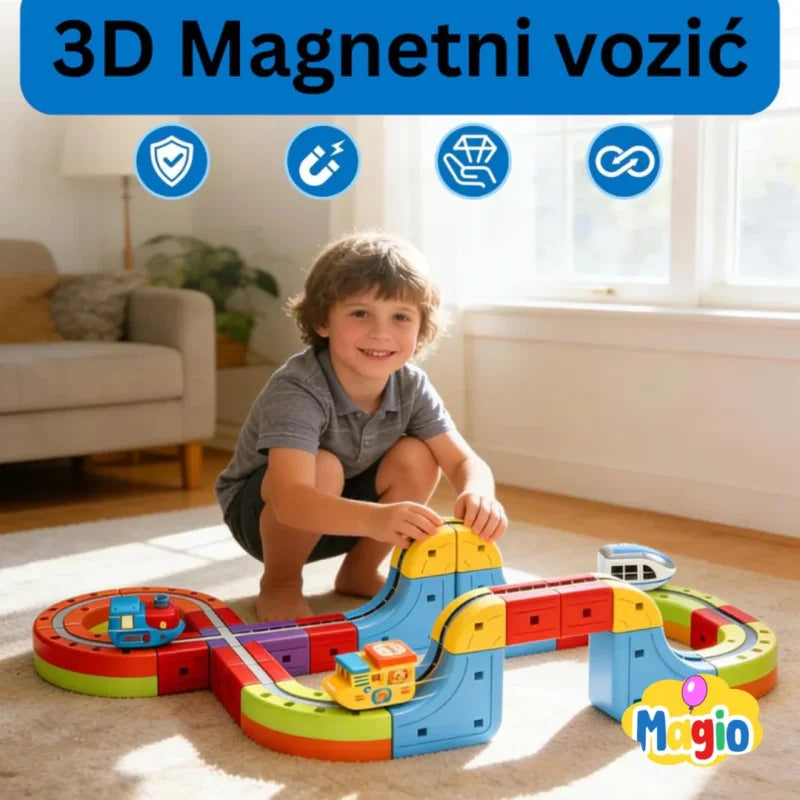 magnetno vozilo prolazi kroz petlju na antigravitacionoj stazi