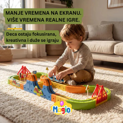 sklopljena kružna pruga sa vozilom pre pokretanja