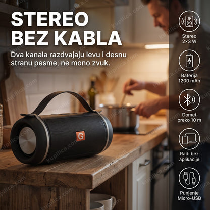Prenosni Bluetooth zvučnik J016 stereo sa baterijom od 1200 mAh