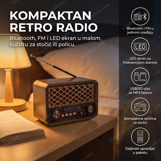 mali retro radio sa led ekranom na noćnom stočiću, benefiti proizvoda