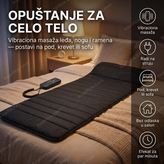 masažer prostirka za celo telo — vibraciona masaža na krevetu sa kontrolerom