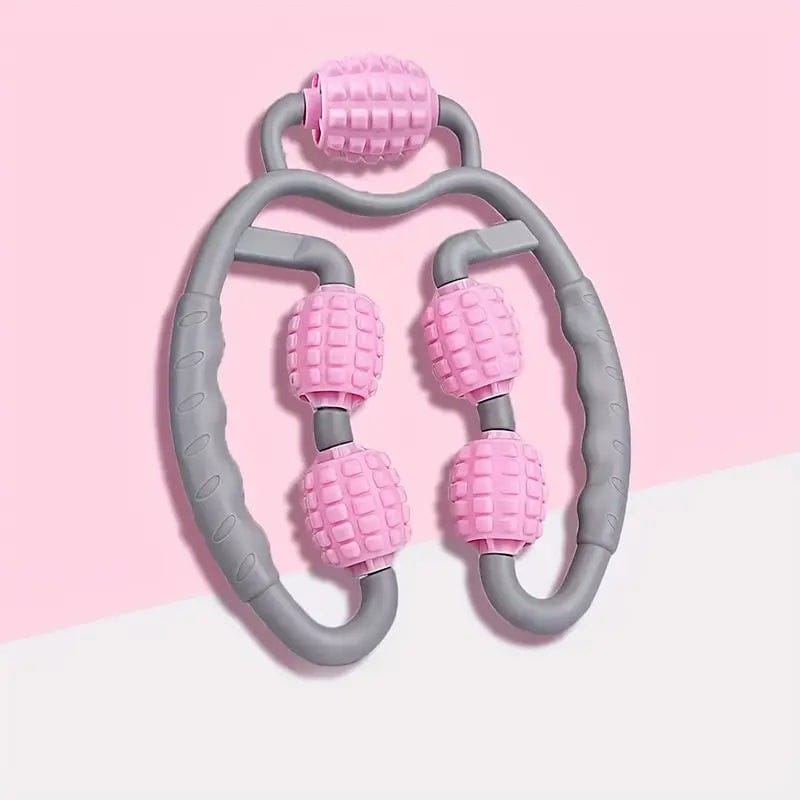 masažer za celulit sa duplim rolerima roze — pregled