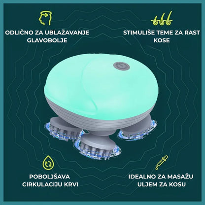 masažer za glavu sa 4 rotirajuće glave — detalj 1