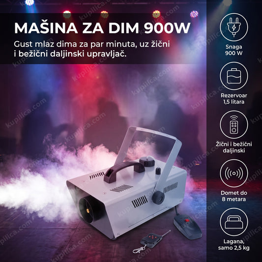 Mašina za dim na bini sa mlazom dima i šarenim svetlima, benefiti proizvoda