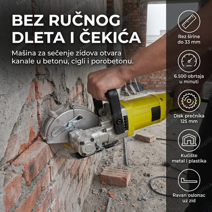 kanal usečen u zidu tokom rada mašine za sečenje zidova, benefiti proizvoda