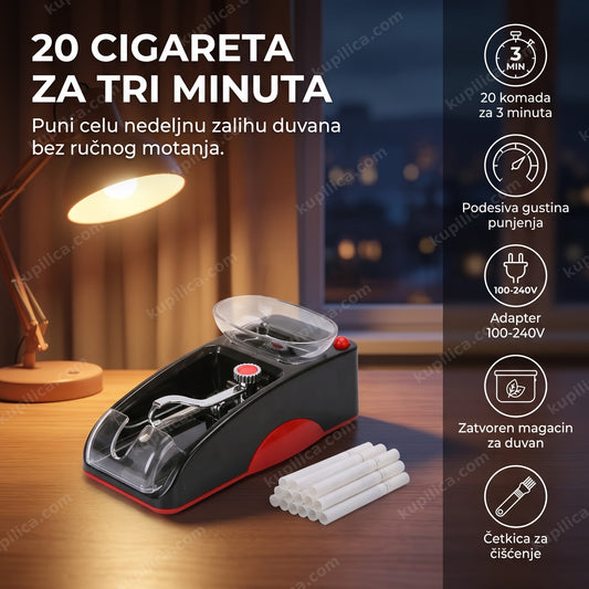 električna mašinica za pravljenje cigareta na radnom stolu uveče, benefiti proizvoda