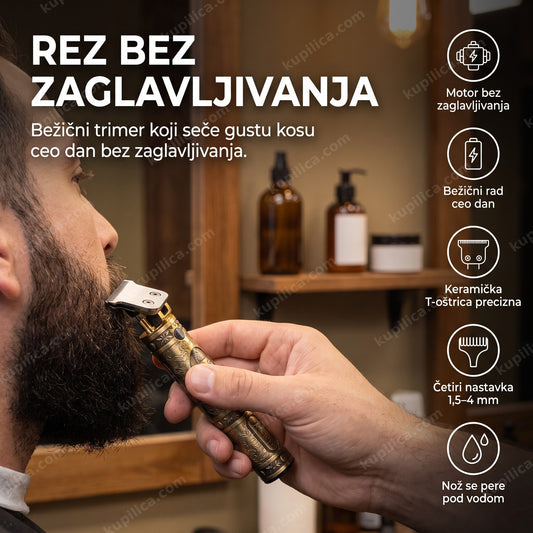 mašinica za šišanje oblikuje mušku bradu u berbernici, benefiti proizvoda