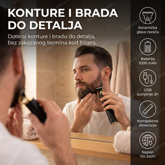 mašinica za šišanje trimer za konture i bradu u upotrebi na licu, benefiti proizvoda