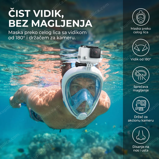 maska za ronjenje sa dodatkom za akcionu kameru u moru, benefiti proizvoda